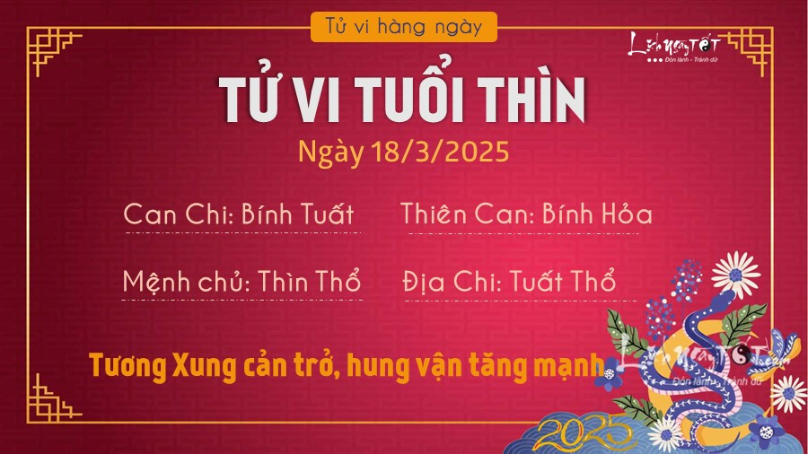 Tuổi Thìn cần cẩn trọng trong tử vi ngày 18 tháng 3