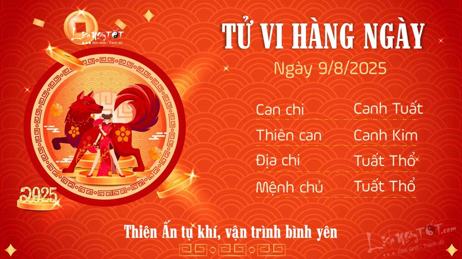 Tuổi Tuất trải qua ngày bình yên, sự nghiệp vững vàng ngày 9 tháng 8 năm 2025