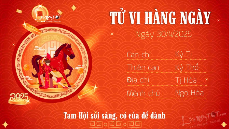 Vận hạn tử vi ngày 30/4/2025 của tuổi Ngọ