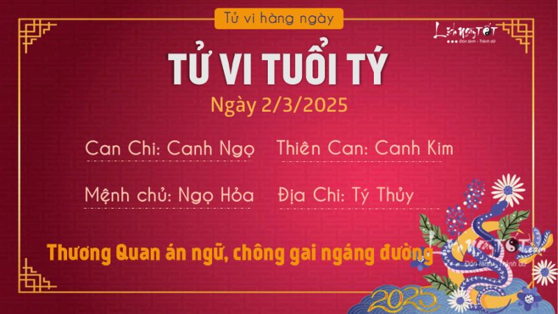 Vận trình tuổi Tý trong tử vi ngày 2 tháng 3 năm 2025, với những khó khăn trong các mối quan hệ.