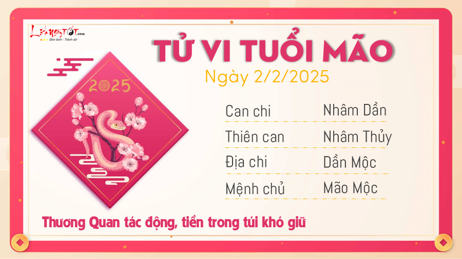 Xem tử vi 2/2/2025 tuổi Mão: Quý nhân hỗ trợ, đề phòng hao tài