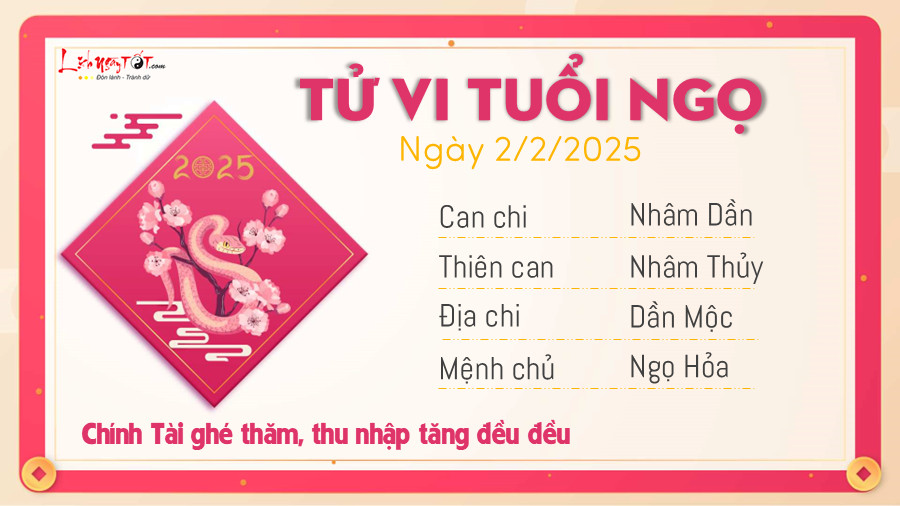 Xem tử vi 2/2/2025 tuổi Ngọ: Vận may tài lộc và tình duyên thăng hoa